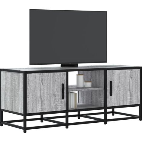 TV-Schrank Grau Sonoma 100x35x41 cm Holzwerkstoff und Metall