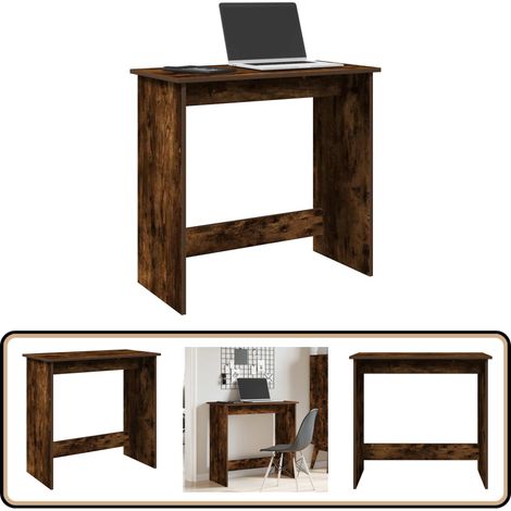 vidaXL Bureau chêne fumé 80x40x75 cm bois d'ingénierie (1/5)