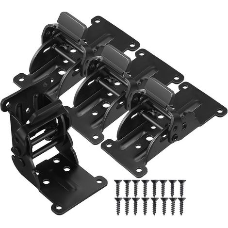 Quatre supports pliables, adaptés aux meubles pliables  charnières pliables autobloquantes  connecteurs de quincaillerie pour meubles adaptés aux pieds de table, aux armoires et aux étagères. (1/5)