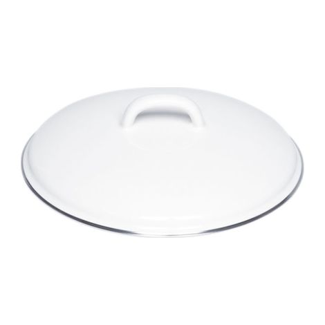 Riess Deckel mit Chromrand Ø16cm Weiss Emaille