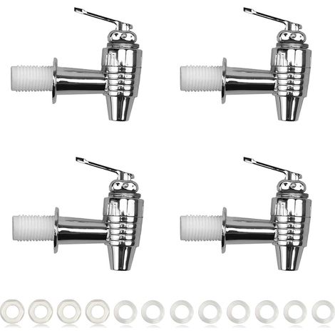 Rubinetto per erogatore di bevande, 4 pezzi, rubinetto per fontana in ABS, rubinetto in plastica con distanziatori e dadi, rubinetto per succhi, per caffè e succhi