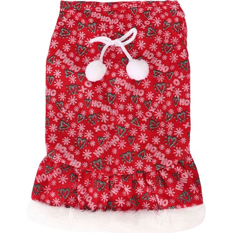 Ensemble d'hiver pour chiots : jupe rouge mignonne, veste et vêtements pour petits chiens, idéal pour Noël. (1/5)