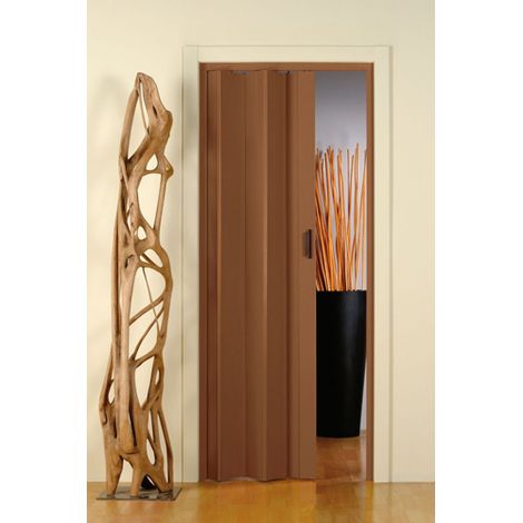 PORTA A SOFFIETTO IN PVC - marrone - 82X214 CM - MADE IN ITALY