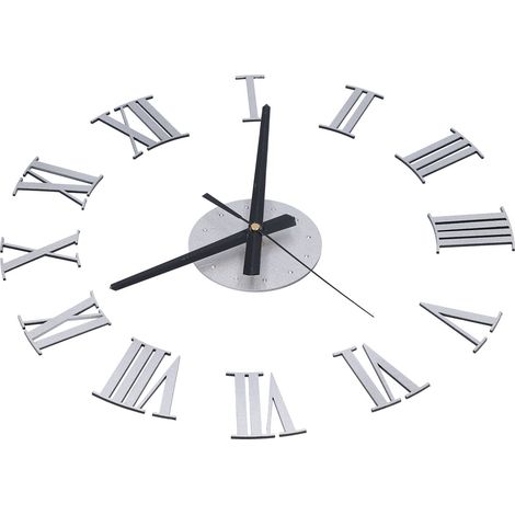 Horloge Murale Acrylique Chiffres Romains Design Moderne Silencieuse Sans Cadre DIY Bureau Salon (1/5)