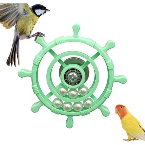 Jouet pour oiseaux avec molette - Roue à grignoter interactive - Jouet pour oiseaux rotatif à 360 ° - Pour occuper la perche, ronger et bouger pour les petits animaux et les oiseaux (1/5)