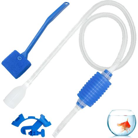 1 Kit de nettoyage pour siphon d'aquarium, pompe manuelle 145 cm, brosse double face, changeur d'eau pour réservoir