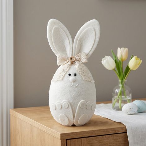 Decorative Bunny Rabbit with Bow Ornament (1/2)