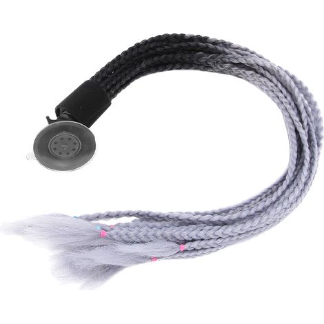Punk-Motorradhelm mit Dreadlocks – Haaraccessoire mit Saugnapf in Schwarz und Grau (1/5)