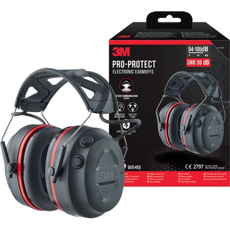 Casque 3M radio connecté SNR 31 dB noir à piles 90545EC 00