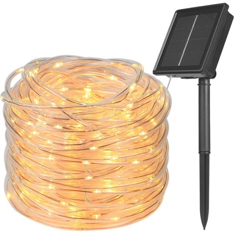 Bande LED Lumières Solaire Extérieures, 8 Modes 200LED (22m/72ft) Ruban Tube Fil De Cuivre de Corde Étanche Lampe Solaire Guirlande Lumières pour Jardin Fête Mariage Noël Décoration (1/5)