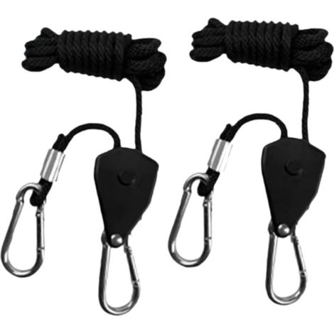 2x Ratschenaufhänger mit Seil für Lampen, Hydrokultur, Gartenbau, 2,4 m Seil (1/5)