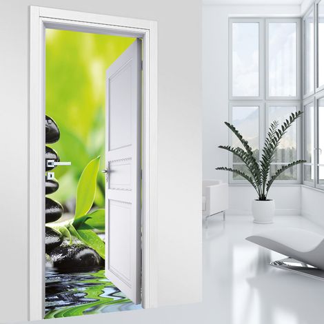 Stickers pour porte - Zen - 73 x 205 cm - Adhésif MAT (1/2)