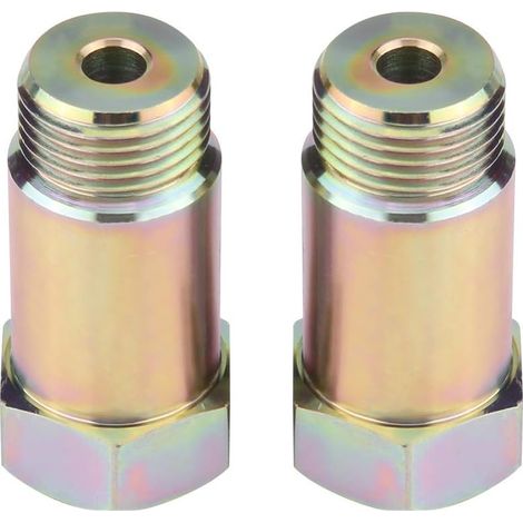 2 Stück Universal O2 Sauerstoffsensor Adapter Spacer Extender Bungs Gelb für Abgasanlagen, 45 mm M18 x 1,5 (1/5)