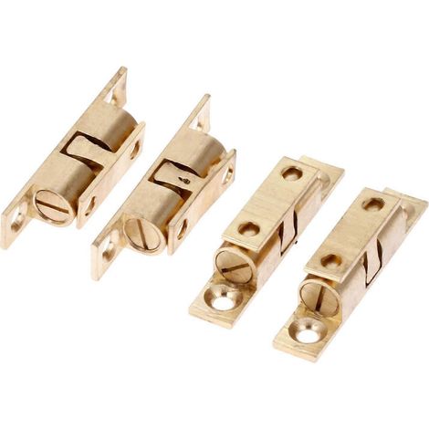 Set aus 4 doppelten Kugellager-Schranktürriegeln aus reinem Kupfer, robuste Beschläge aus bronzefarbenem Messing (1/5)
