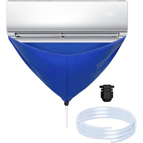 Cache de nettoyage pour climatiseur split, kit anti-fuites avec sac de nettoyage pour montage mural, avec tuyau d'arrosage (1/5)