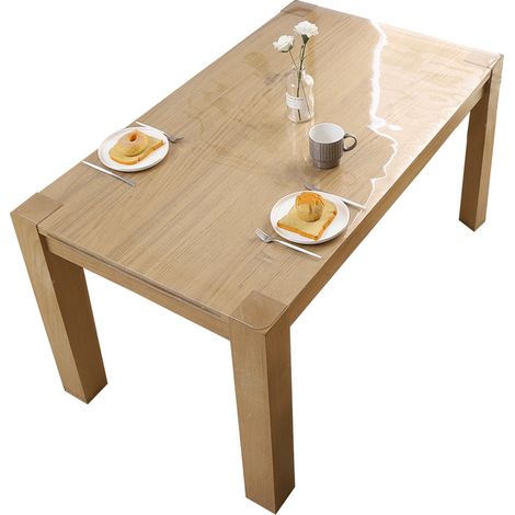 Nappe Protection Table - PVC Souple Transparent 1,5 mm - Pour Table Basse Bureau Cuisine - Antidérapant Anti-Huile - 90 x 160 cm