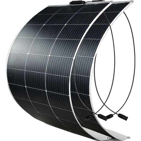 Pannello solare ad alta efficienza, impermeabile, 2 pannelli da 125 W (1/2)