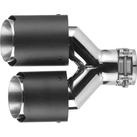 Embout d'échappement double en fibre de carbone, universel pour voiture, montage côté gauche, acier inoxydable (1/5)
