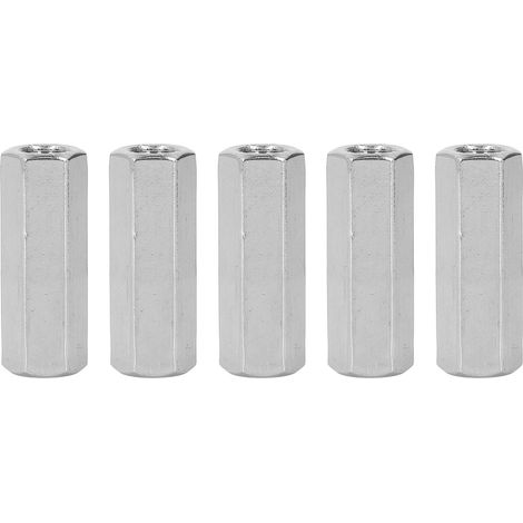 Lot de 5 écrous de raccordement hexagonaux en acier inoxydable 304, montage facile, connecteur M10 pour boulons et goujons (1/5)