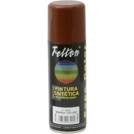 FELTON spray pintura marron tostado 200ml , El Spray Pintura Marrón Tostado 200ml de la marca Felton es un producto de alta calidad diseñado para dar un acabado profesional a (1/2)