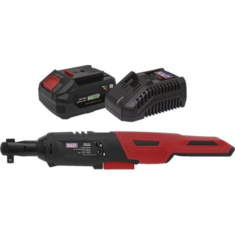 Sealey SV20 Series 3/8""Sq Drive Cordless Ratchet Wrench Kit 60Nm 20V 4Ah CP20VRWKIT1 (1/4)