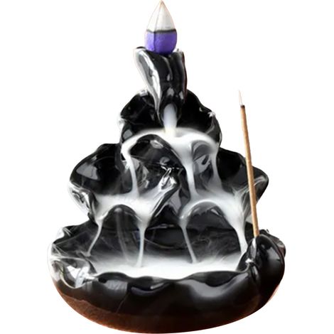 Brûleur d'encens à contre-courant antique, céramique, relaxation, anti-stress, élégant, aide au sommeil, pour maison, méditation, café (1/5)