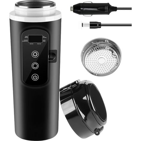 Bouilloire Voiture Bouilloire de Voyage 500ML Bouilloire Voiture Portable 12V 24V Bouilloire Electrique avec Contrôle de la Température et Écran LCD pour Camion Camping Voyage pour Thé Café Bébé Lait (1/5)