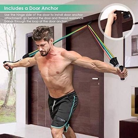 Bandes de Resistance Elastiques Musculation Set Fitness Exercice Bandes Kit pour Fitness Yoga Gym Entraînement Hommes Femmes (1/3)