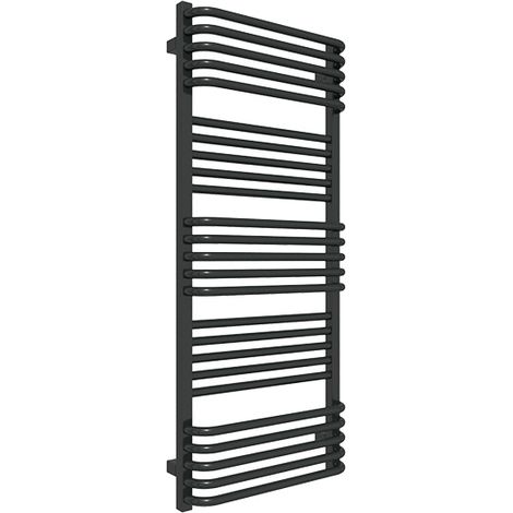 Sèche-serviette mixte noir de 1580mm de haut et 600mm de large - 1055 Watt - POL1580/600SOAZ8N