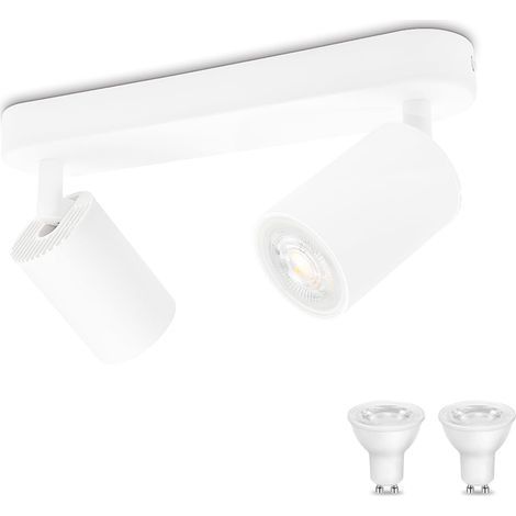 GU10 Ceiling Spotlights, White Metal, Adjustable, 5W 3000K, Indoor (1/5)