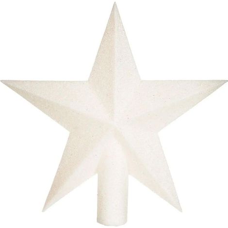 Paris Prix - Cimier étoile Déco paillettes 22cm Blanc