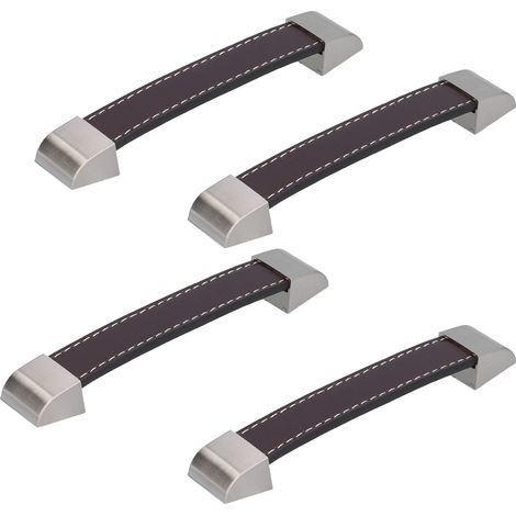 Poignée carrée simple pour meubles, tiroirs, armoires, valises et sacs – Lot de 4 poignées marron (Réf : 6905) (1/5)