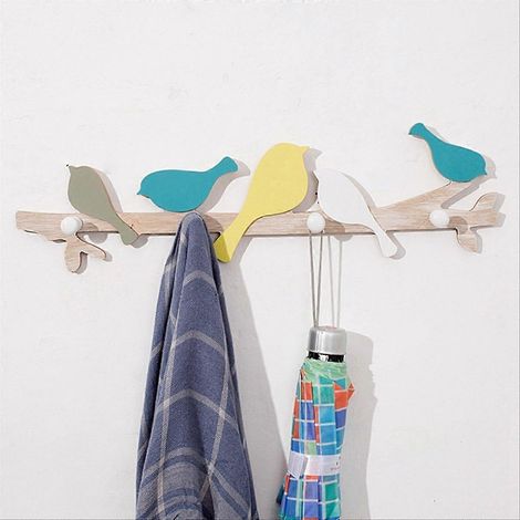 Porte-serviettes en forme d'oiseau, crochets pour manteaux, porte-chapeaux, crochet pour clés B (1/5)