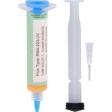 2 seringues de flux de soudure RMA 223, pâte à braser facile à étamer, type seringue UV pour PCB BGA (1/5)