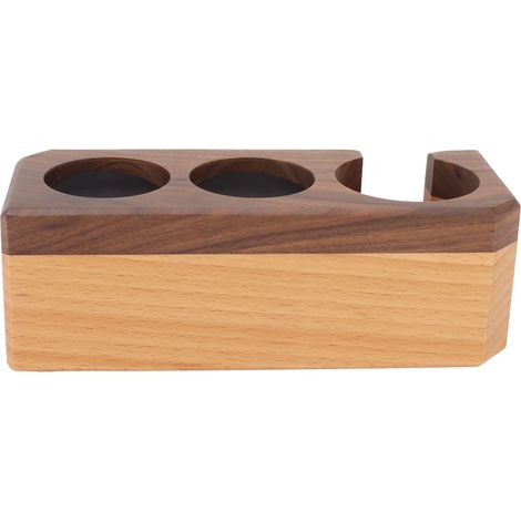 Manipulationsstation mit dicken, rutschfesten Holzmatten, formschöner Mehrzweck-Manipulationshalter für 51-, 54- und 58-mm-Siebträger, kleiner Spender (1/5)