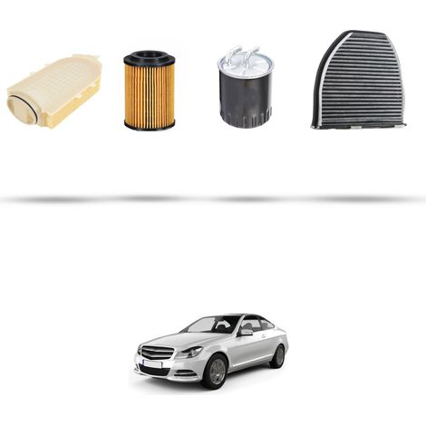 Kit tagliando 4 filtri compatibile con Mercedes Classe C (W204,C204,S204) C220 CDI BlueEfficency 125kw Dal 2008 al 2014 (1/5)