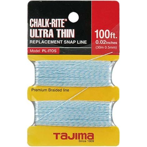 Tajima – Cordeau de rechange 30m en nylon tressé – 0.5 mm – Pour marquage précis – Résistant aux chocs et à l'usure