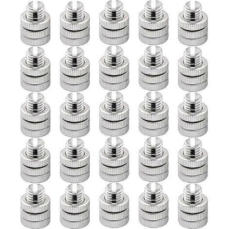 25 colliers de serrage à boulon fendu en aluminium argenté pour fil de clôture, connecteurs robustes (1/5)