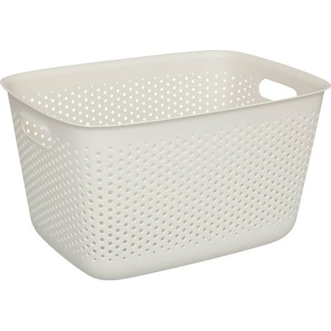 Cestino multiuso in plastica Tila crema 17 L (1/2)