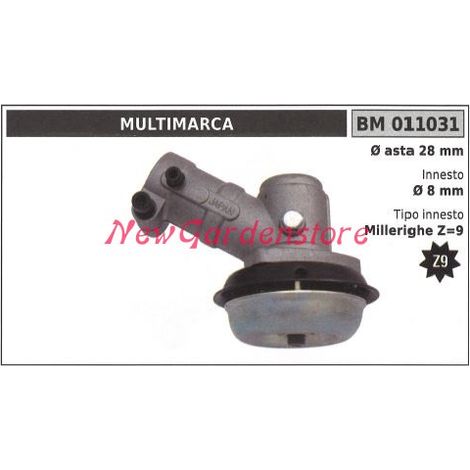 Coppia conica decespugliatore 011031 Ø asta 28 Ø innesto 8 millerighe Z 9