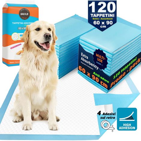 120 x Traversine per Cani tappetini igienici con adesivi Super assorbenti 60x90 cm (1/5)