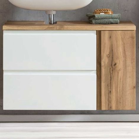Meuble lavabo Varese  85 x 47 x 56 cm  Wotan Oak / White
