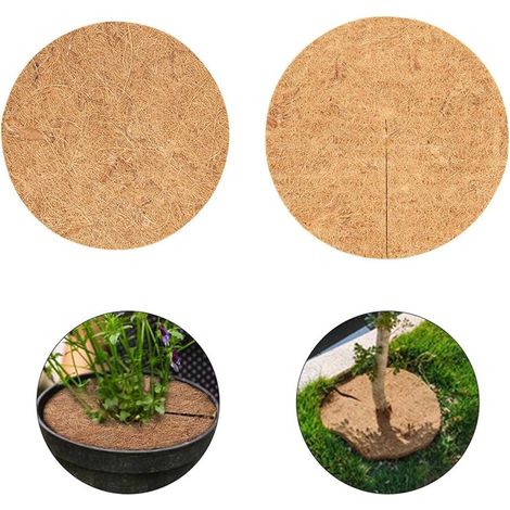 Tapis de coco - Protection des plantes - Couvre-plantes - Bâche - Jardinage - Fibre de coco - Brun clair - 40 cm - 1 pièce-AquaForge (1/2)