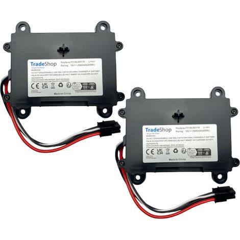 2x Trade-Shop Li-Ion Akku 18V / 2500mAh kompatibel mit Bosch Indego 350, 400, M 700, M+ 700, S+ 350, S+ 400, S 500, S+ 500, XS 300 Mähroboter (1/2)