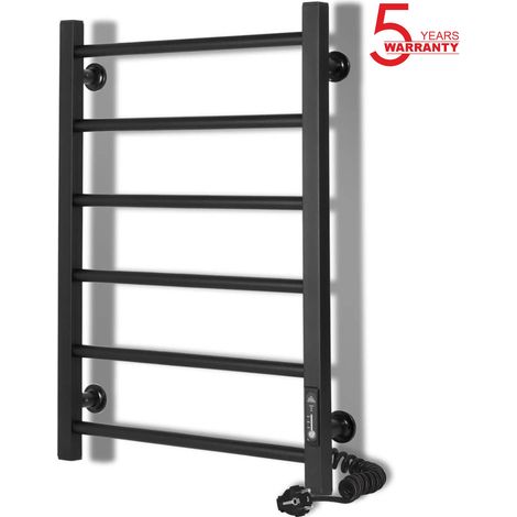 Toallero eléctrico ALFA 400x600 con temporizador ECO, 95W, Negro (1/4)