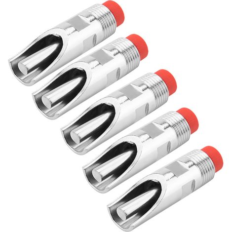 Lot de 5 abreuvoirs automatiques à tétine en acier inoxydable pour cochons, avec bouchon rouge et bec de canard (1/5)