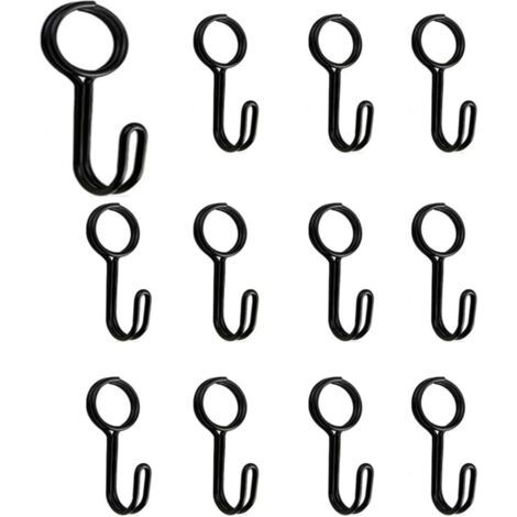 Set mit 12 Spiralhaken mit Öse – Universalhaken – Für Anhänger, Planen, Boote, Motorräder, Fahrräder – Schwarz (1/4)