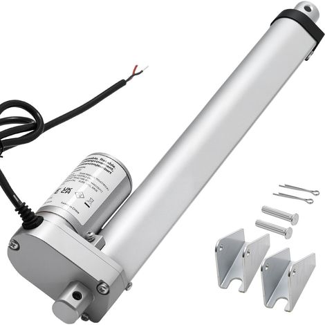 Actionneur Linéaire 12 V, Actionneur à Mouvement Linéaire Course 250 mm, Étanchéité IP54, 1000 N, 15 mm/s, avec Support de Montage, pour Bureau Élévateur, Fauteuils Inclinables, Ouvre-portes (1/5)