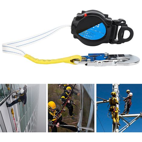 Câble de sécurité antichute 1,6 m avec enrouleur automatique pour électriciens et travaux en hauteur (1/5)