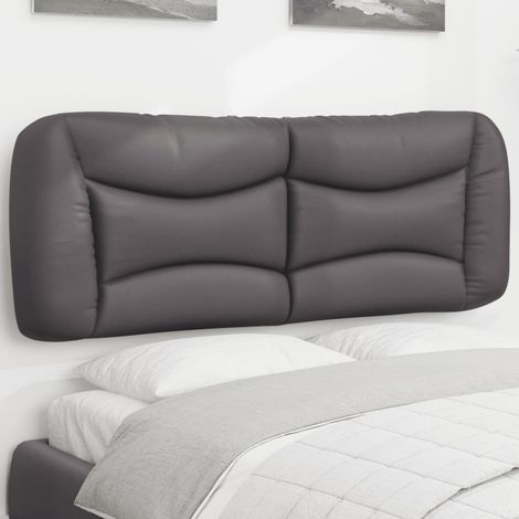 Cabecero de cama acolchado Hvar cuero sintético gris 140 cm vidaXL (1/5)